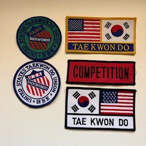 Taekwondo Martial Arts Patches Badges sporty 90s vintage olympics USA (5ct)